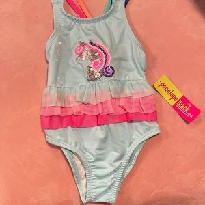Unicorn Sequin Toddler Swimsuit